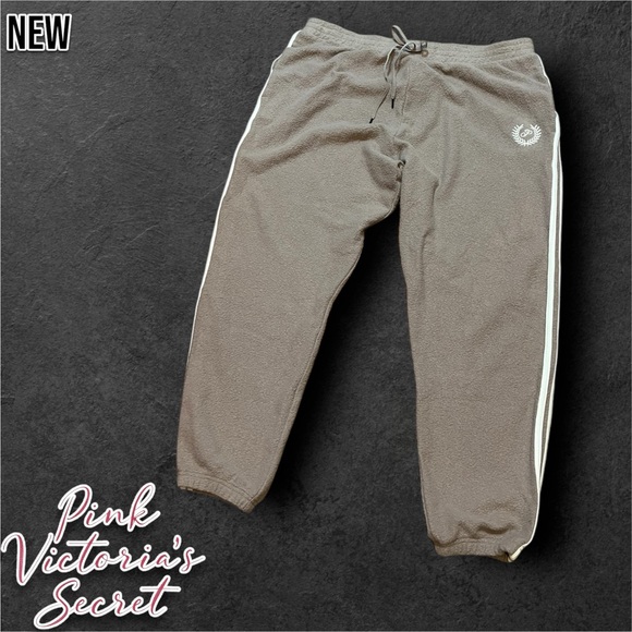 New PINK Victoria’s Secret Reverse Fleece High-Waist Gym Pants - Picture 2 of 6